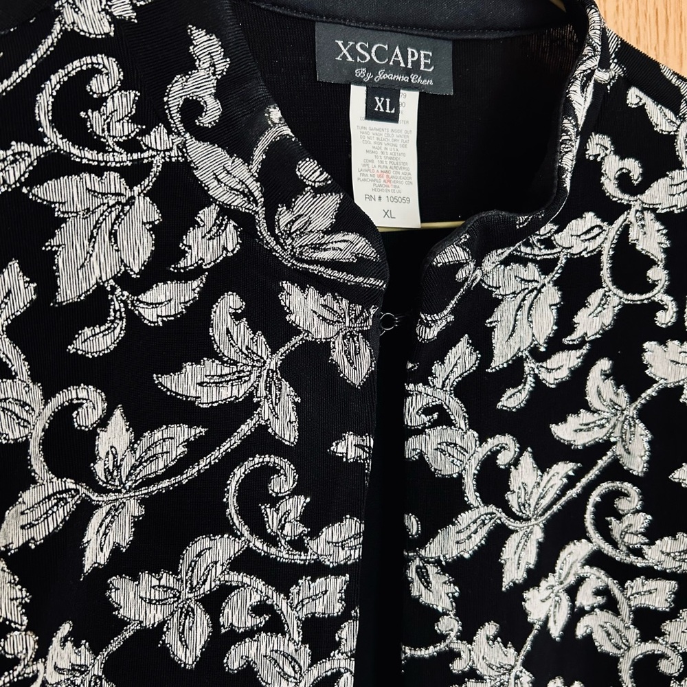 2 Piece Formal Black & Silver Women's Matching Top & Jacket with SPARKLE Accents - Picture 8 of 11